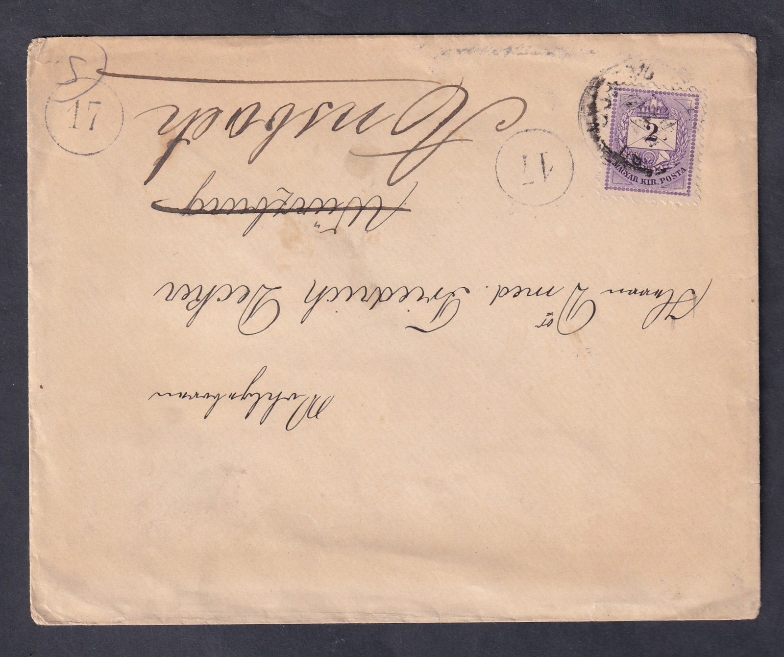 1886. Budapest, Ansbach nyomtatvány boríték, szép élénk vöröses ibolya színű 2 kr