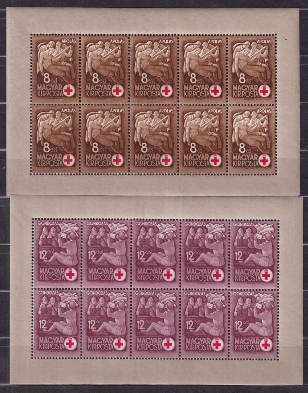 1942 Vöröskereszt I. Teljes ívsor (20 000)