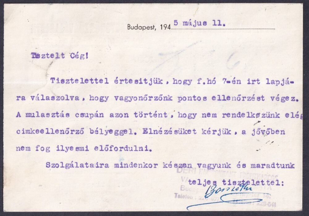 1945. Budapest, helyben feladott levelezőlap - Image 2