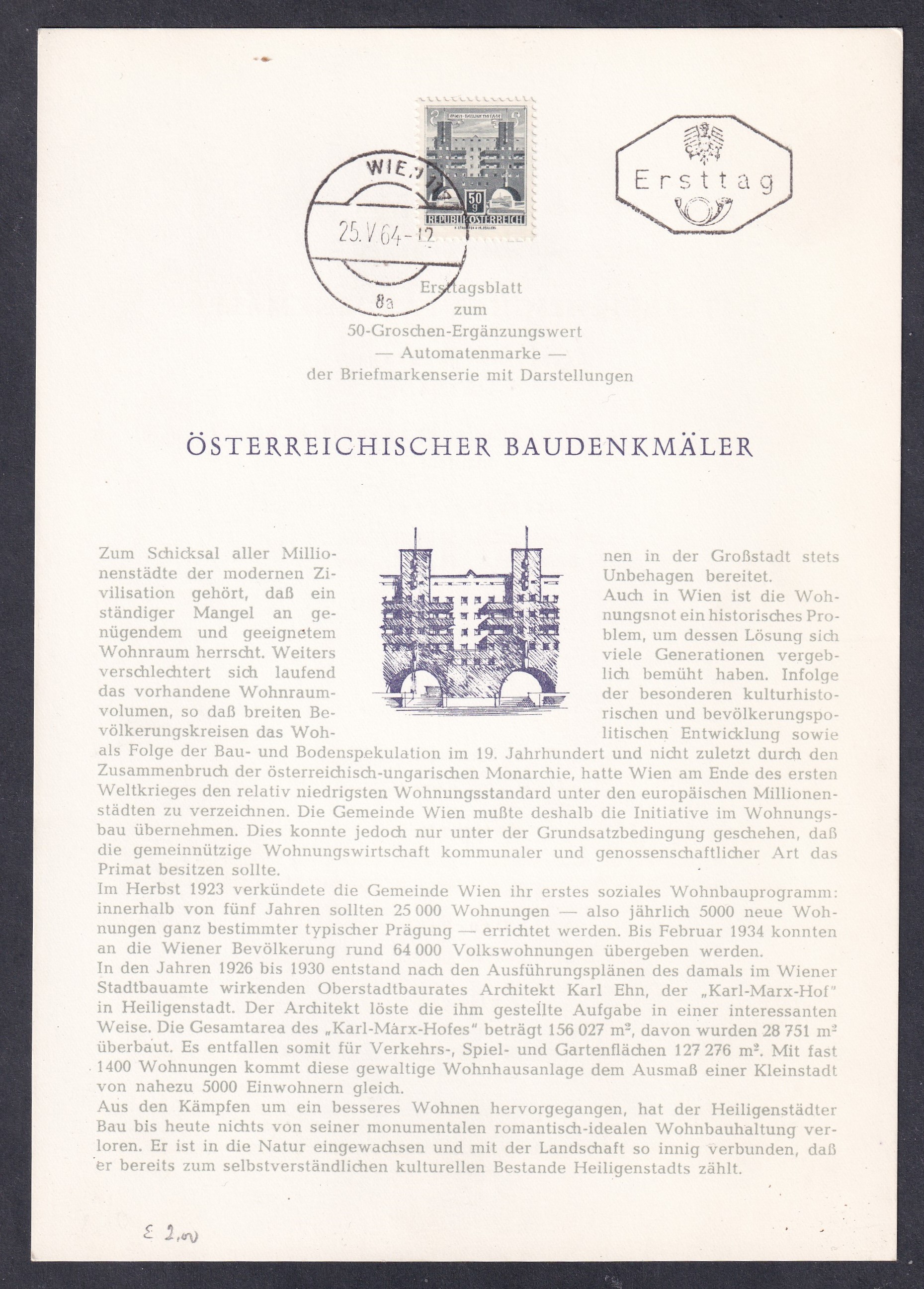 1964. Ausztria, emléklap