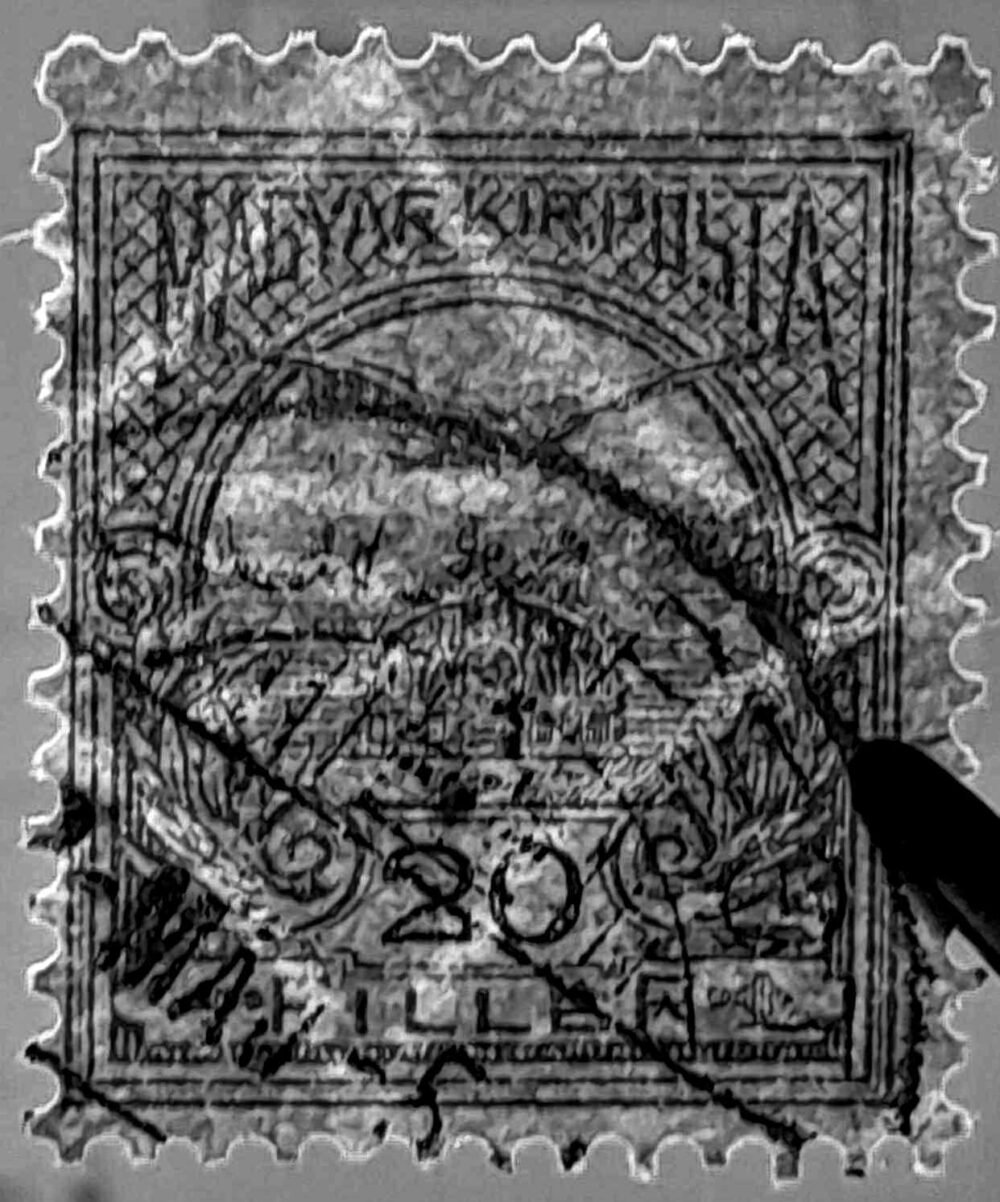 1900. 20f Aa állású számvízjellel