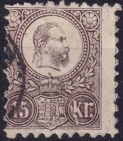 1871. 15kr, (beszakadással)