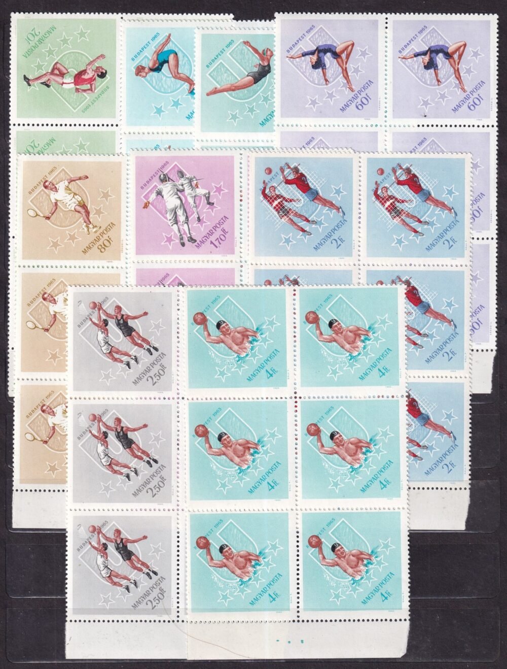 1965. Universiade 6 db sor ívszéli tömbökben