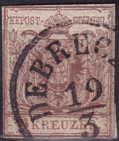 1850. 6kr barna, kézi papír - DEBRECZEN