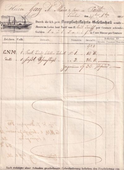 1840. Pest, gőzhajó szállítólevél - Image 4