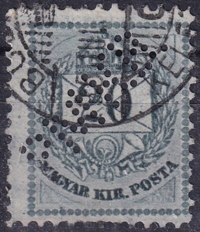 1881. 20kr, *P.M.K.B.* perfin bélyeg (Lente 100 pont)