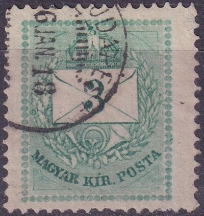 1874. 3kr szélesre fogazva (23 mm)