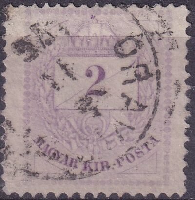 1874. 2kr, alacsonyra fogazott bélyeg (23,5 mm)