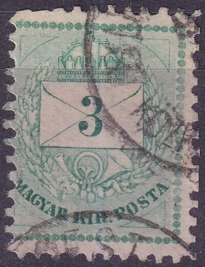 1874. 3kr rendkivül keskenyre fogazva (18 mm)