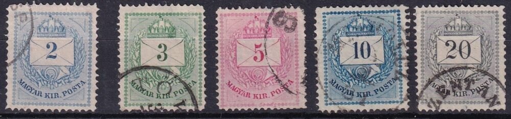 1881. Színesszámú krajcáros „A” sor (13-as szabályos fogazással)
