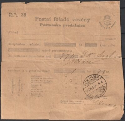 2 db Postai Feladóvény