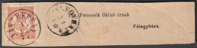 1871. Újságszalag, kőnyomatos Hírlapbélyeggel, MBK min. 2400 pont