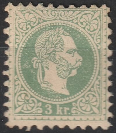 1867. 3kr zöld, postatiszta