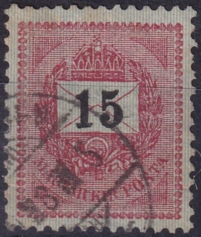 1889. 15kr vastag számjegy