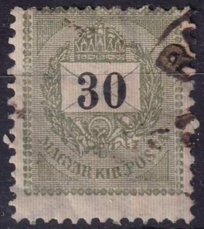 1889. 30kr, elcsúszott bélyegképbe fogazással