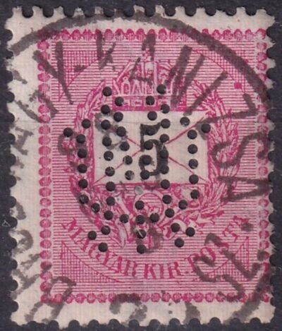 1889. 5kr "UM" perfinnel /Lente U9. 80 pont)