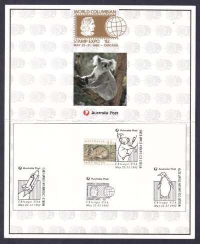 1992. évi World Columbian Stamp Expo kiállítási kártya