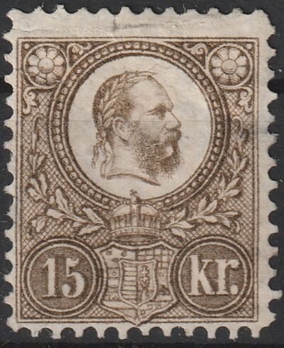 1883. Újnyomat 15kr barna