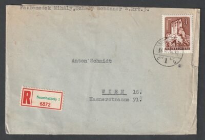 1964. Szombathely, Bécsbe feladott ajánlott levél