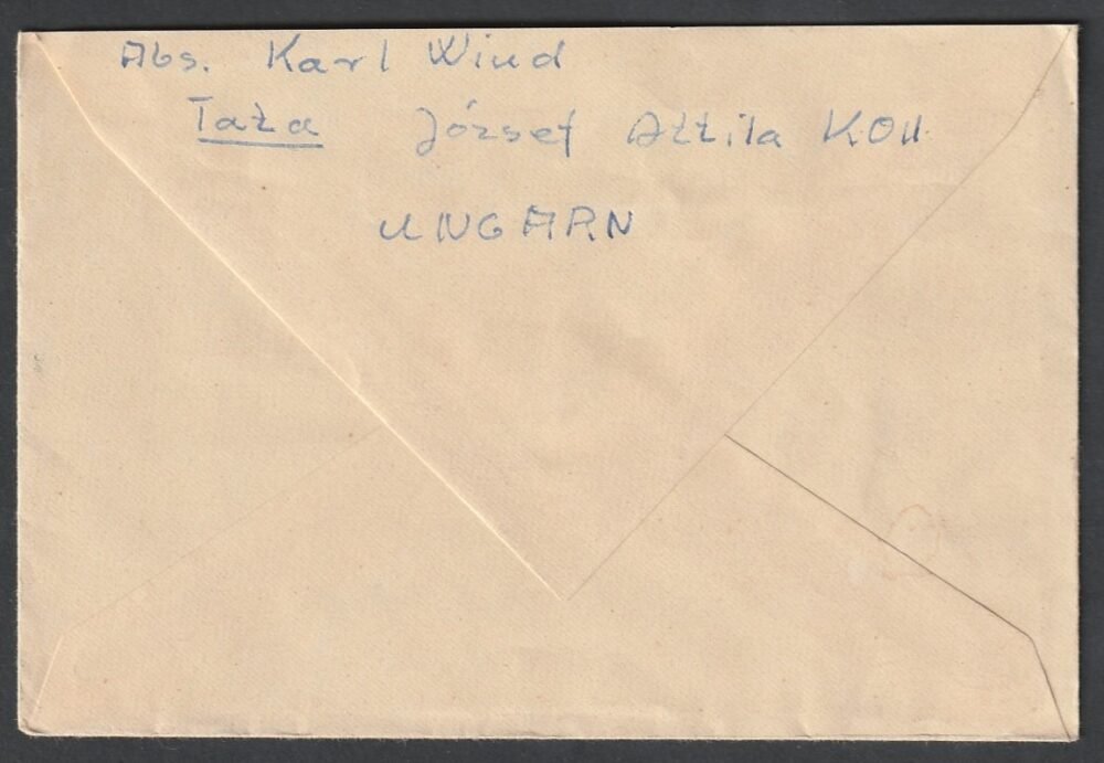 1964. Tata, Bécsbe feladott ajánlott levél