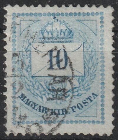 1874. 10kr, javított háromszögek