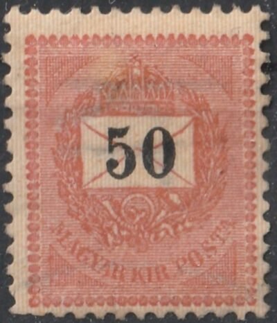 1889. /E/ 50kr, B4 (nagyon ritka) centrált vízjel állással