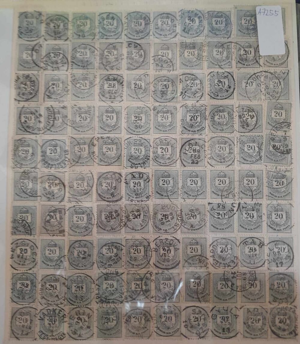 1881. 20 kr 100 képes ívrekonstrukció, több összefüggéssel köztük négyescsík, stb. - Image 2