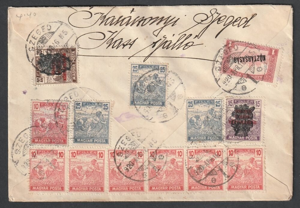 1920. Szeged, Bécsbe feladott expressz-ajánlott levél