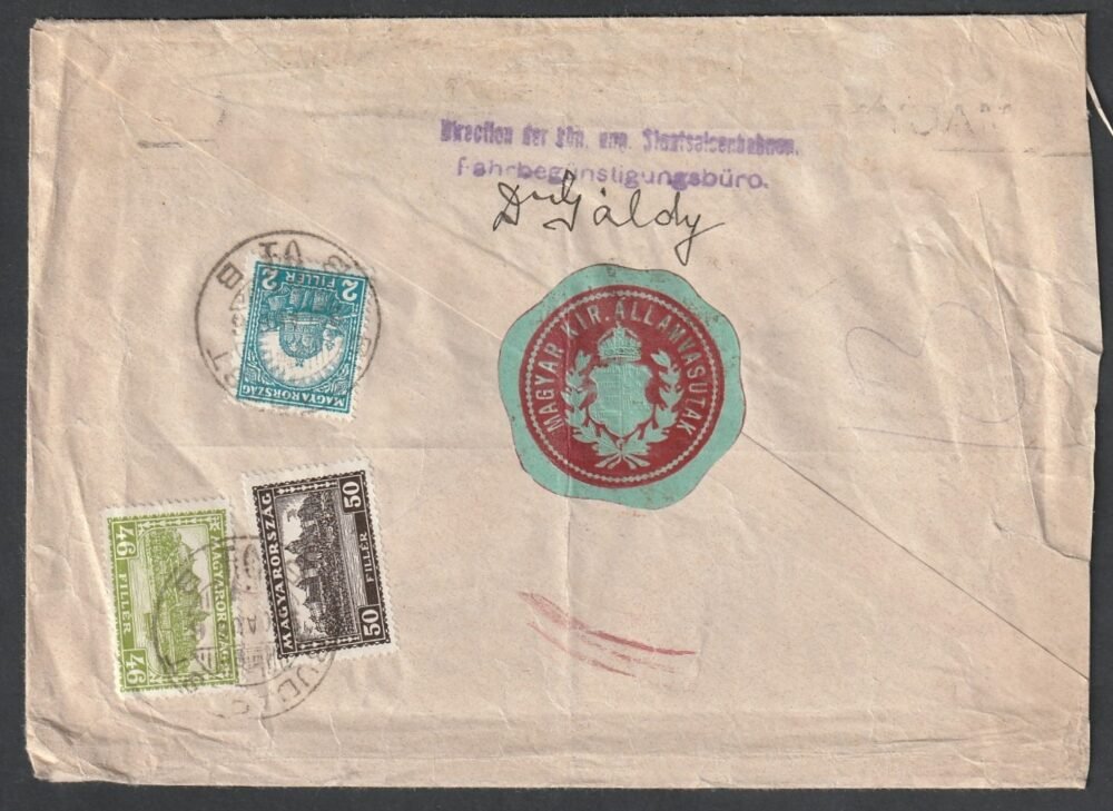 1930.Budapest, Bécsbe feladott ajánlott levél, (levélzáróval)