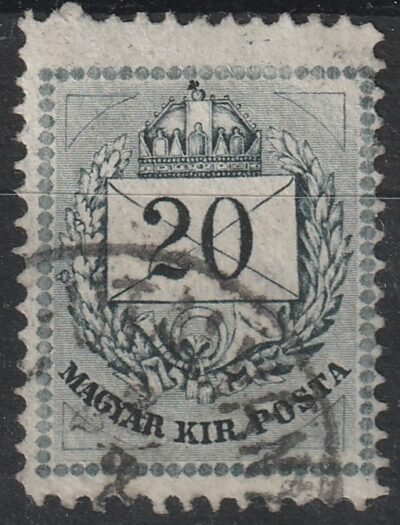 1874. 20kr, /A/ keskenyre és magasra fogazva (19x26 mm)