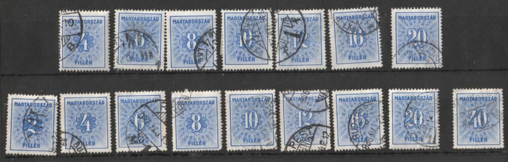 1934. Kék portó, postatiszta és használt sor