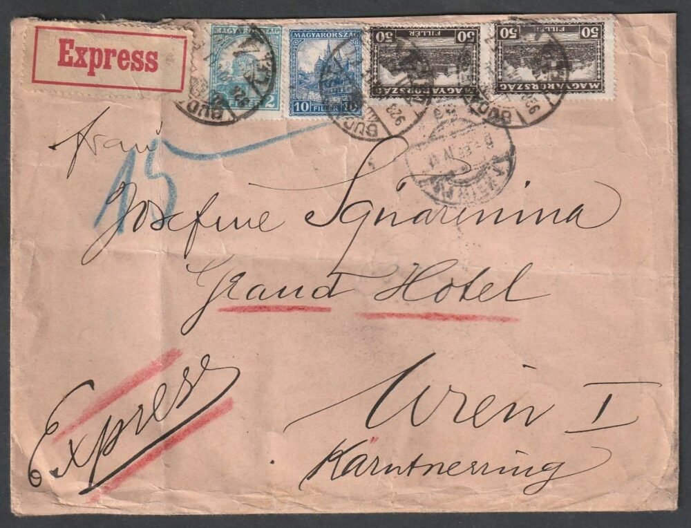 1923. Bécsbe feladott expressz levél