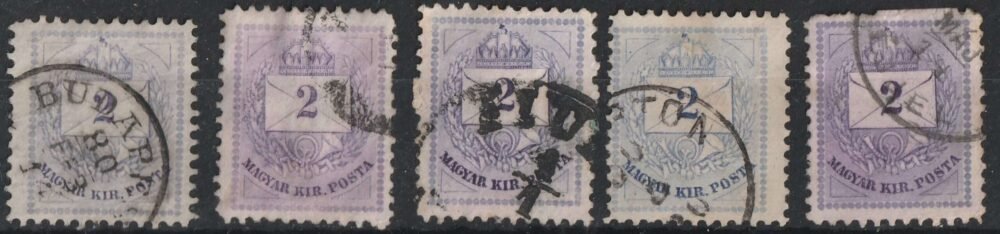 1881. 5 db 2 krajcáros klf háromszögjavítás