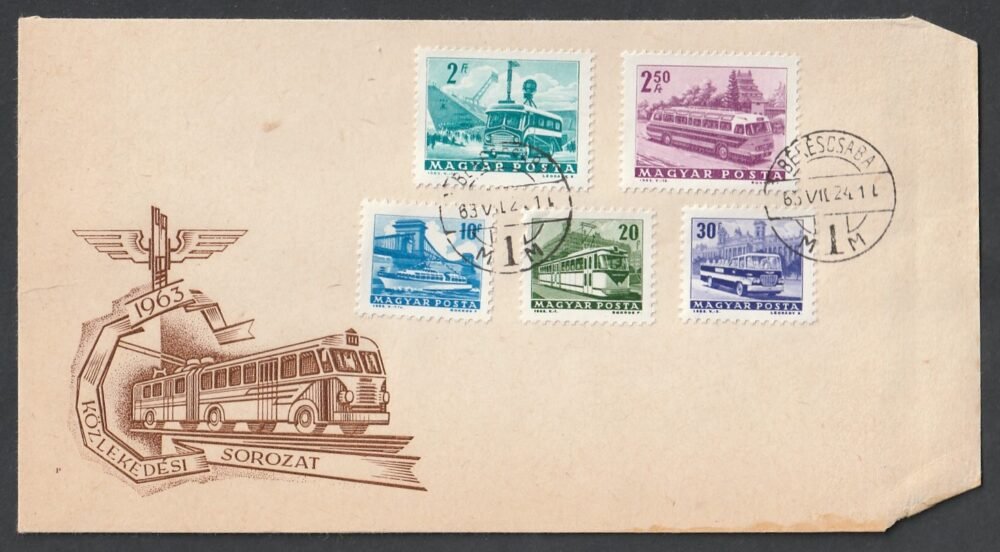 1963. Közlekedés, 5 címletű FDC