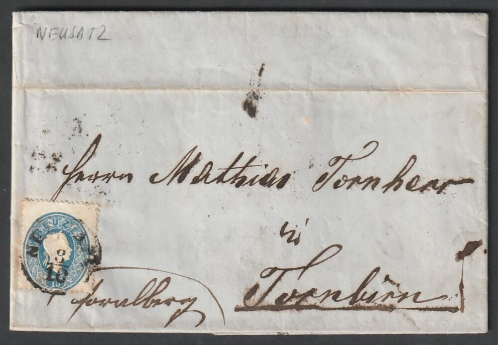 1861. Neusatz, levél teljes tartalommal