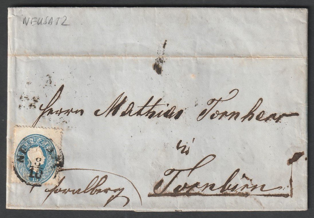 1861. Neusatz, levél teljes tartalommal