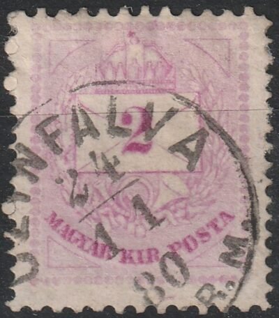 1874. 2kr, 11½:13½ fogazással, "D" fogazat méret változata - nagyon ritka!