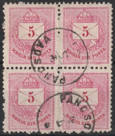 1874. 5 kr négyestömb - PANCSOVA