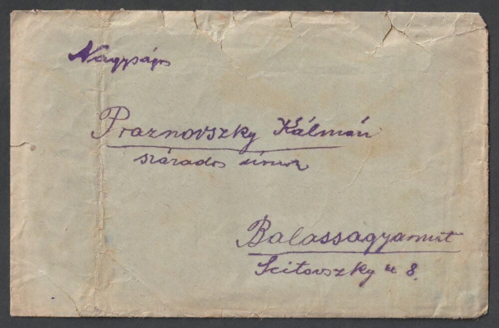 1946. ápr. 26. Esztergom, Balassagyarmatra feladott levél, teljes tartalommal