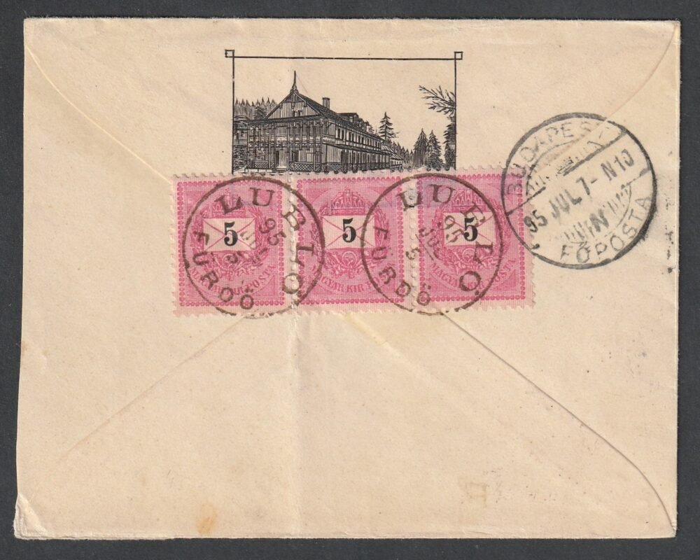 1895. LUBLÓ / FÜRDŐ, Budapestre feladott ajánlott levél