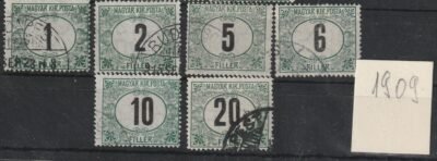 1909. Zöldportó használt sor (6 értékkel)