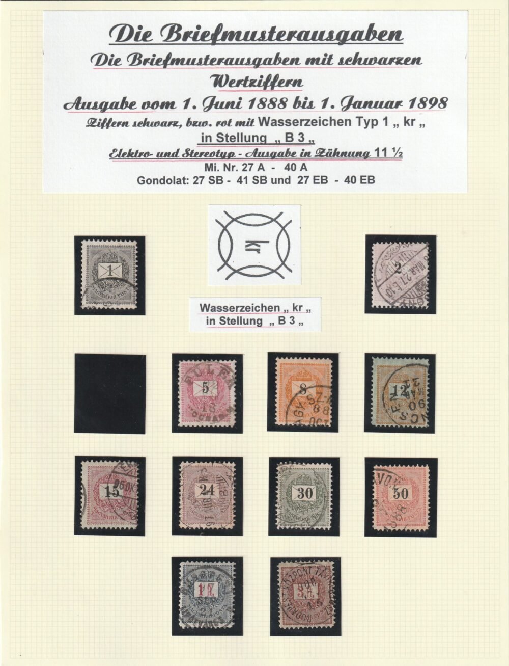 1888-1889. Feketeszámú sztereo és elektro típusokat feldolgozó gyűjtemény vízjel állásokkal sok egyéb érdkességgel, különleges lehetőség!!! - Image 18