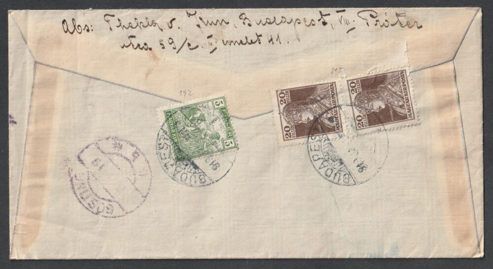 1919. Budapest, Gösting (Ausztria) -ba feladott ajánlott levél