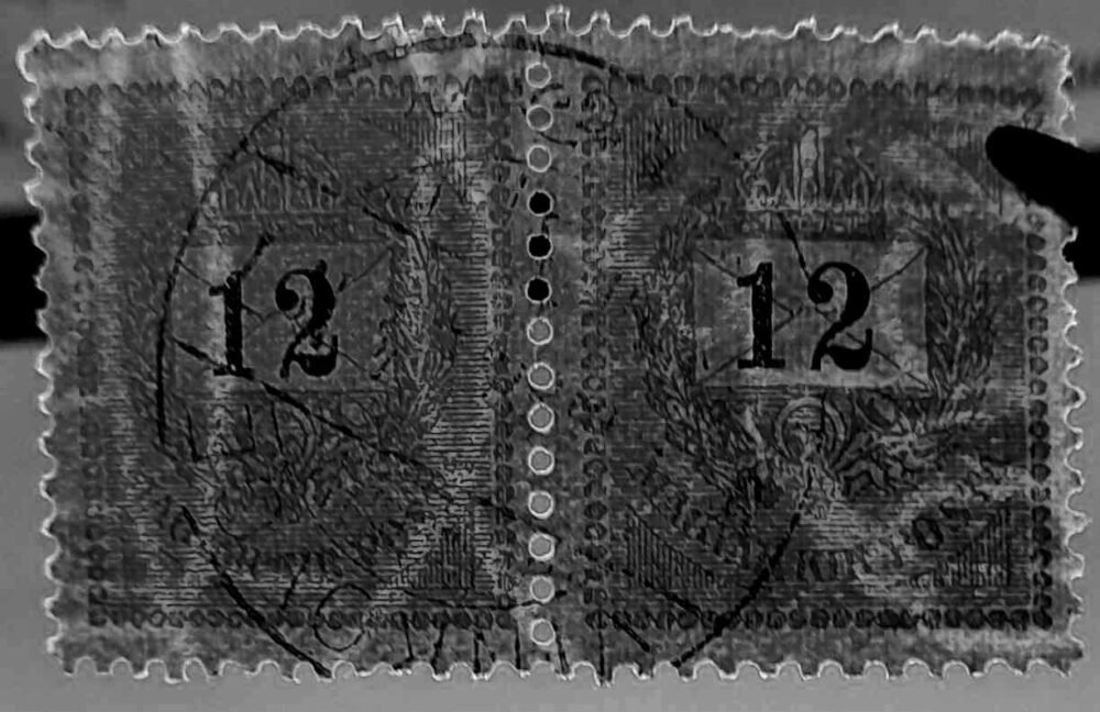 1898. 12kr /E/ pár eltömődött vízhellel