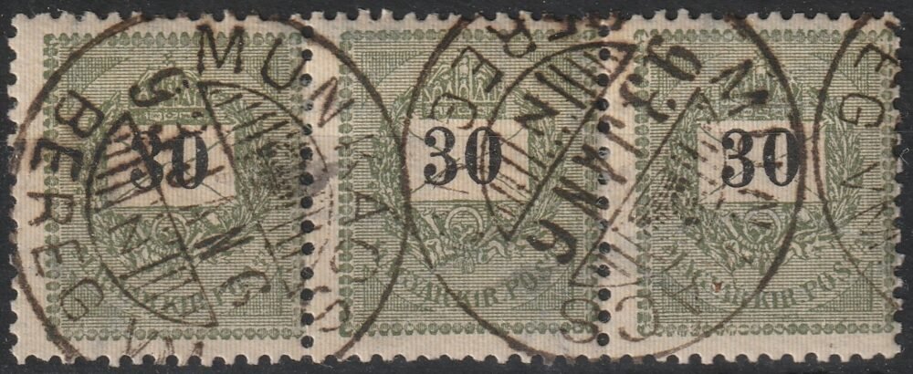 1889. 30 kr hármas csíkban - Munkács