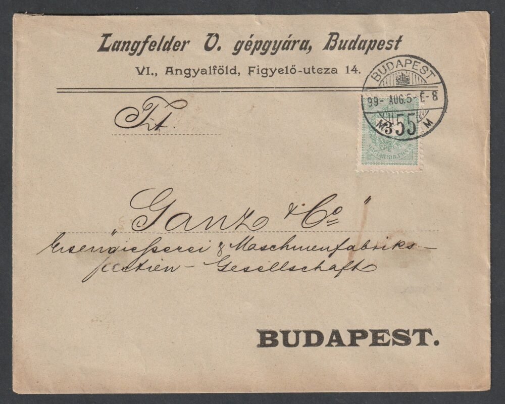 1999. Budapest helyi levél, nagyon szép friss véges borítékkal!