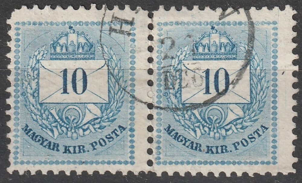 1874. 10kr, 11½-es fogazással párban (MBK. min. 180 pont!)