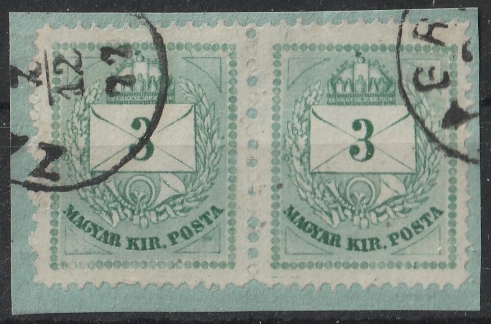 1874. 3kr pár kivágáson