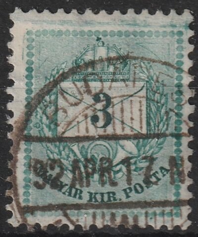 1881. 3kr II. látványos varratfolttal