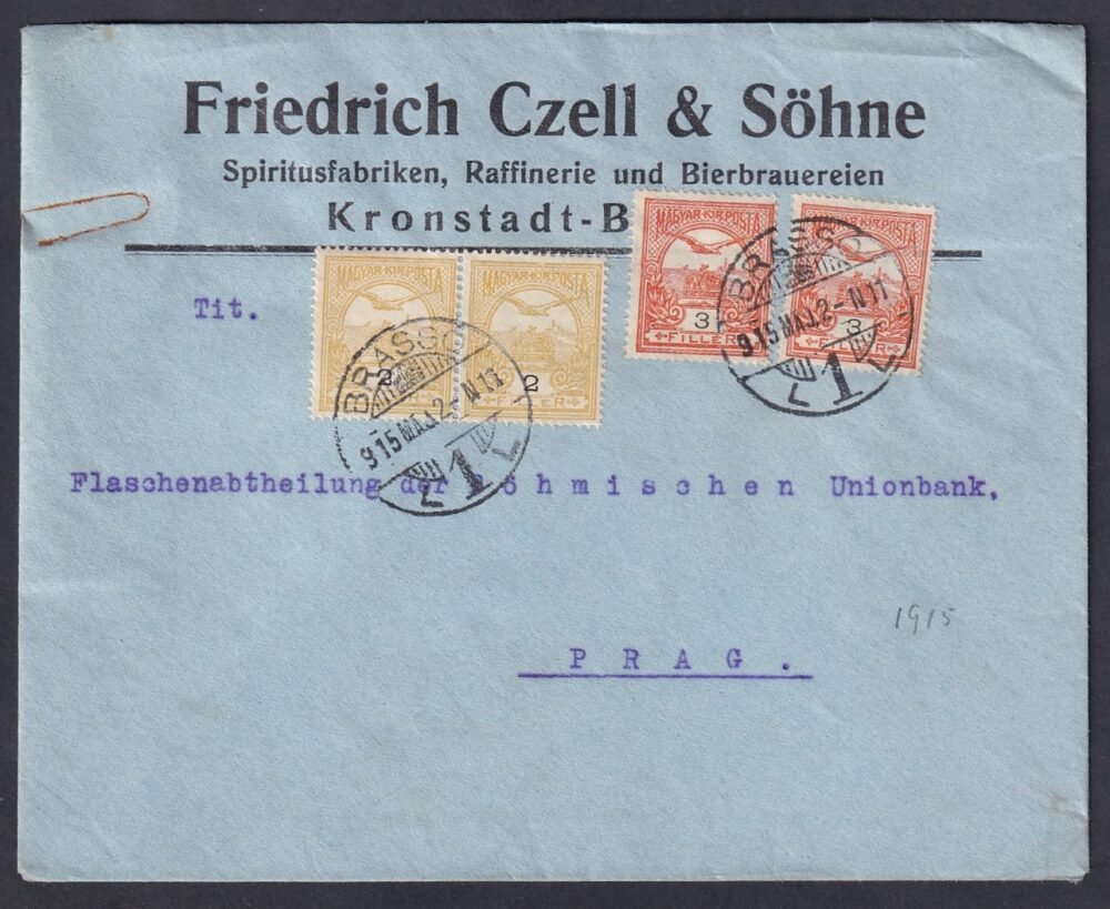 1915. Brassó, Prágába feladott levél